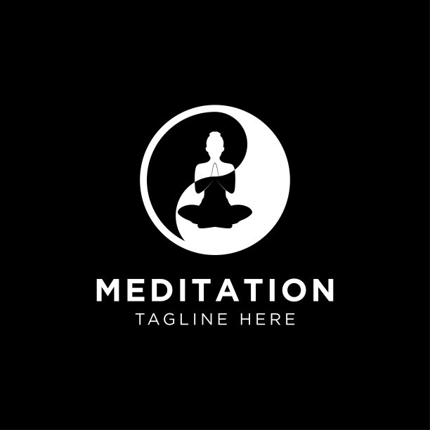 抽象矢量插图的瑜伽和冥想标志徽。用圆形迎阳图标符号图片下载