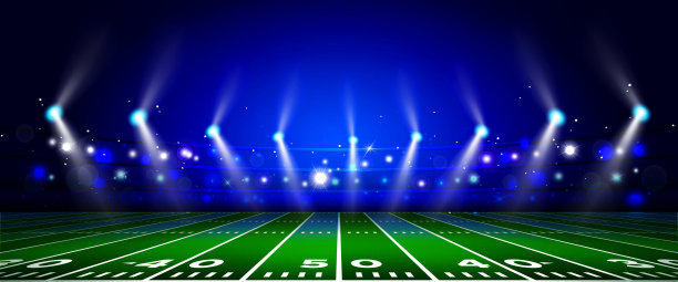 现实风格的运动和胜利概念。足球场，用来打美式橄榄球。图片下载