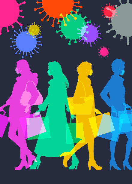 大流行期间的高街购物者图片下载