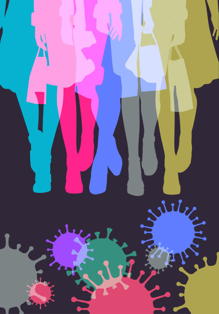 大流行期间的高街购物者图片下载