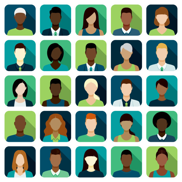 男性和女性角色图标集图片下载