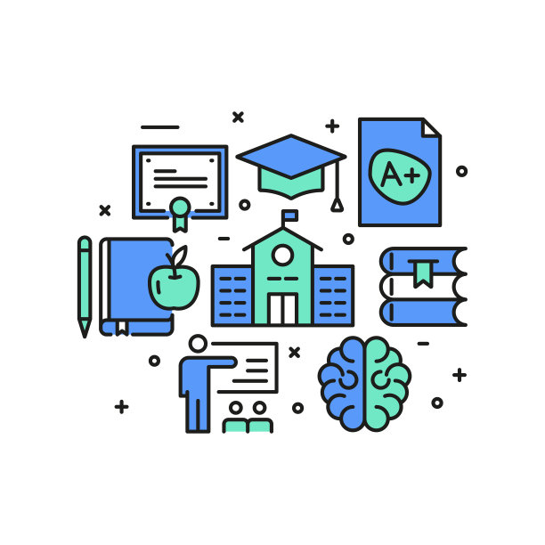教育和学校概念，现代线条艺术图标背景。线性风格矢量插图。图片下载