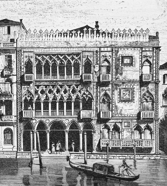 威尼斯宫殿立面和运河图片下载