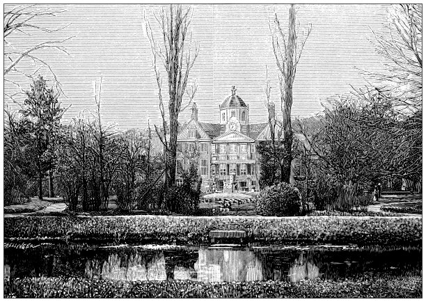 古董插图:海牙的木屋图片下载