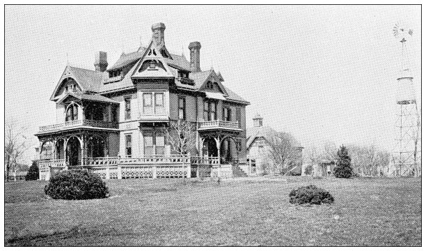 来自堪萨斯州劳伦斯的古董照片，1898年:住宅建筑外观图片下载