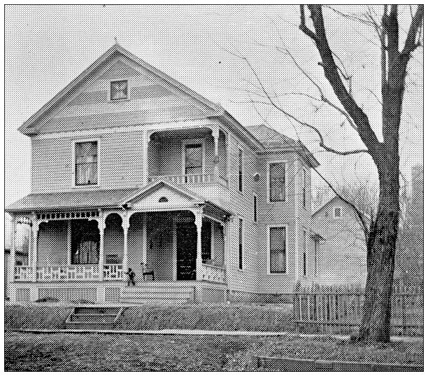 来自堪萨斯州劳伦斯的古董照片，1898年:住宅建筑外观图片下载