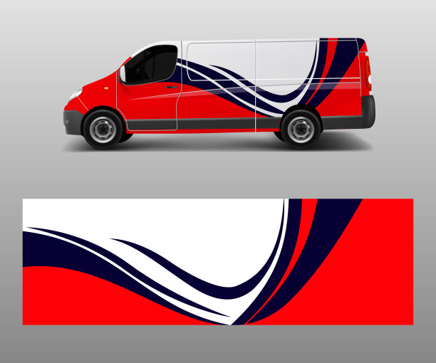 车辆贴花包装设计货车图形图片下载