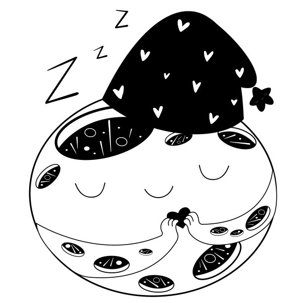 矢量睡在卡通风格的月亮。图片下载
