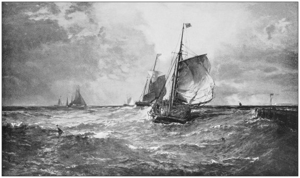 古董画照片:船图片下载