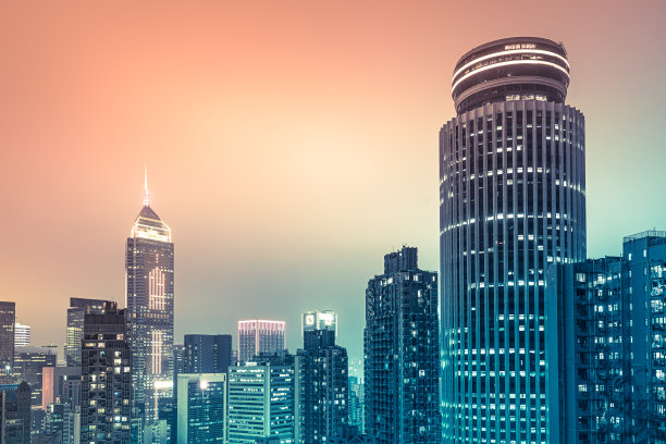 香港的住宅大厦夜景图片下载