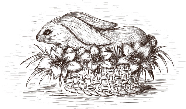 篮子里的兔子图片下载