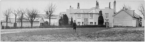 古色古香的黑白照片:英国乡间别墅图片下载