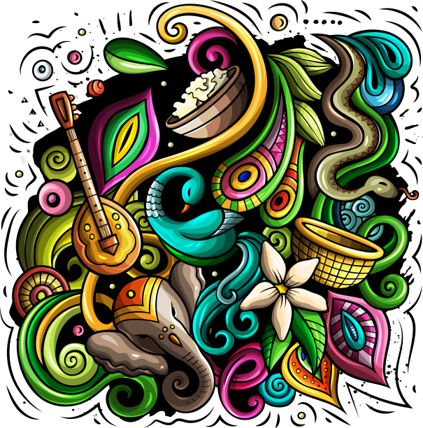 印度手绘涂鸦图片下载