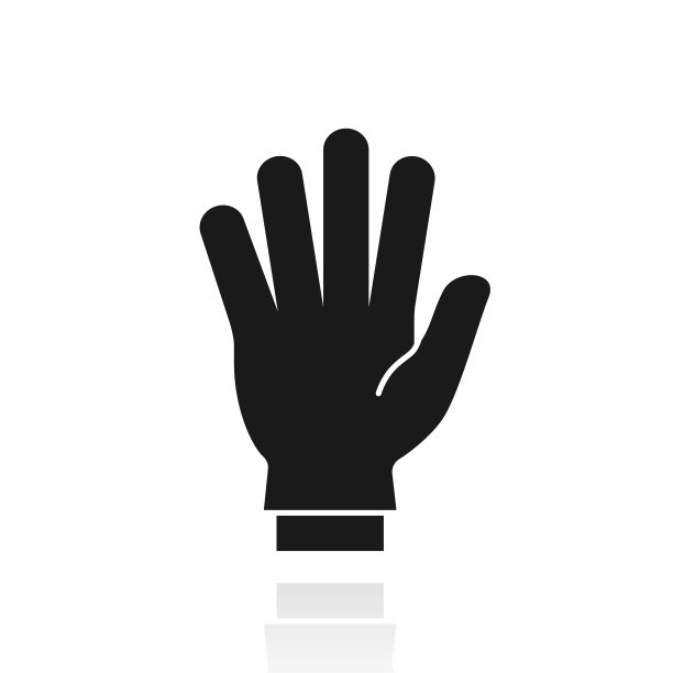 橡胶防护手套。白色背景上反射的图标图片下载