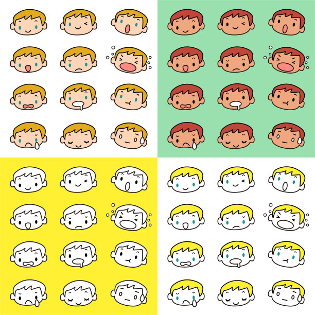 表情(Emoticons)收集可爱的小男孩图片下载