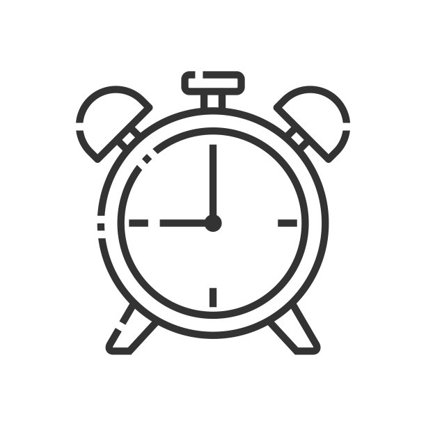 闹钟线图标，轮廓图标-回到学校图标矢量插图图片下载