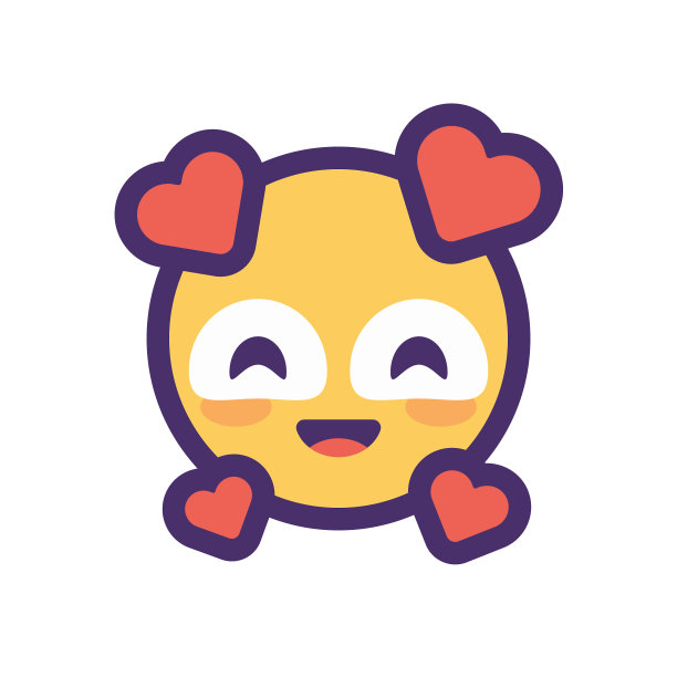 表情符号设计平面颜色和轮廓图片下载