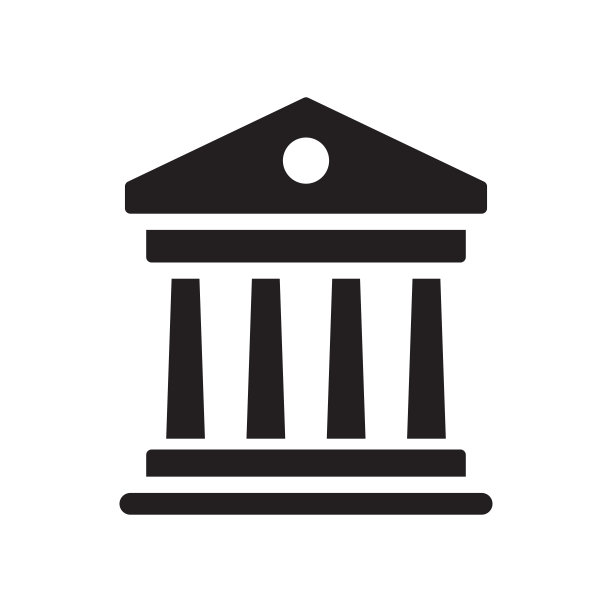 银行建筑图标，矢量符号插图。图片下载