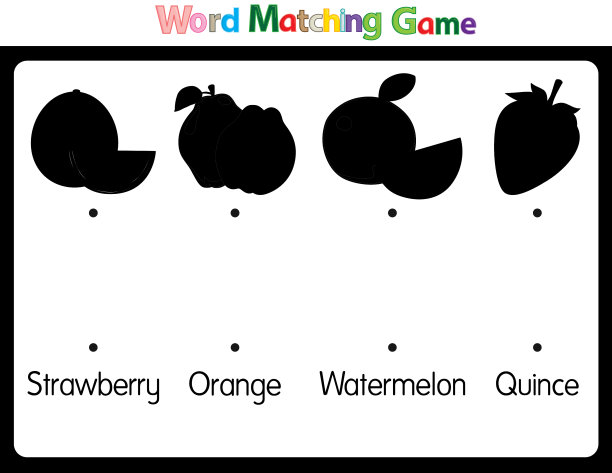 教育插图匹配的词语为幼儿。学习单词搭配图片。如水果类所示图片下载