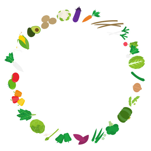 蔬菜圆形框架图片下载