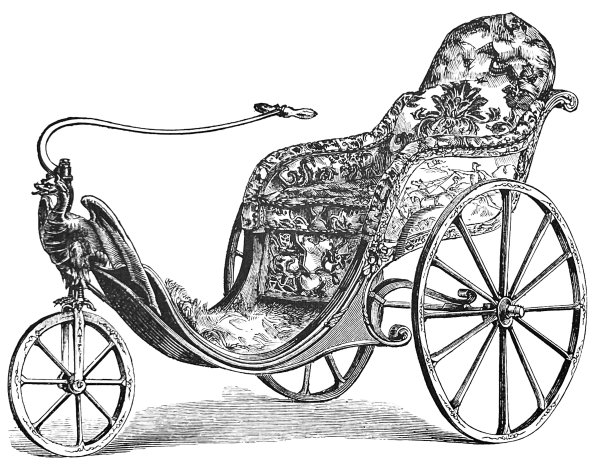 1851年伦敦水晶宫展览，优雅的三轮车轮椅图片下载