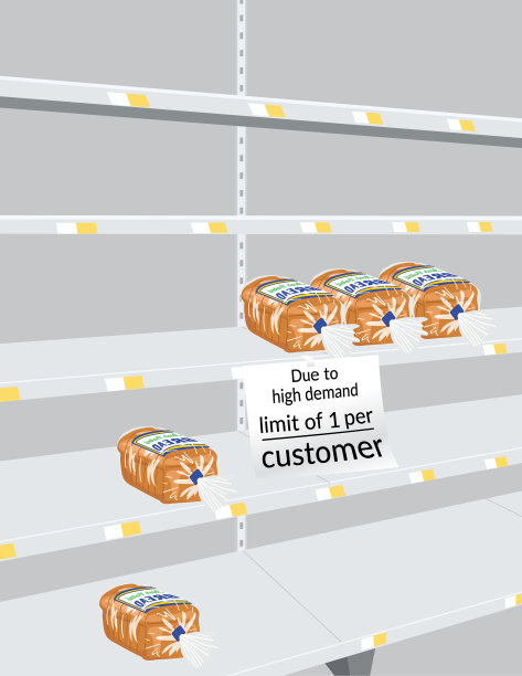 空荡荡的杂货店货架图片下载