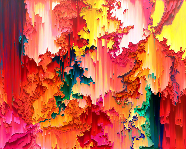 像素排序，图像故障，数据错误。彩色抽象垂直线。图片下载