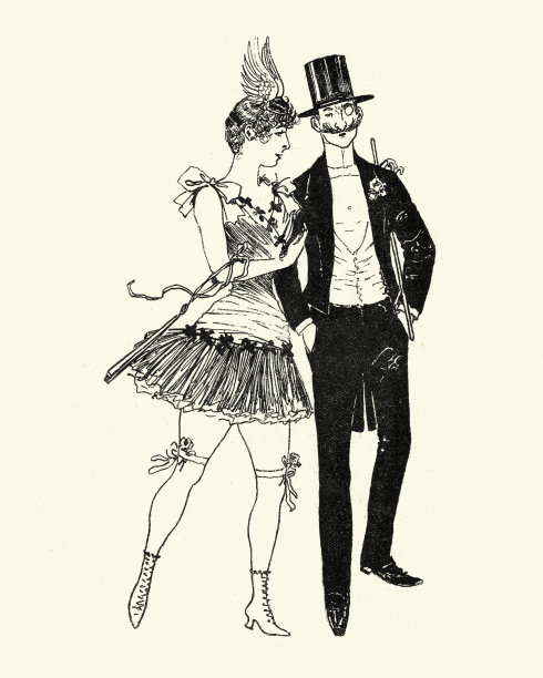 和一个有钱人手挽着手的照片，维多利亚十九世纪图片下载