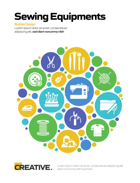 缝纫相关的横幅设计网页，标题，宣传册，年度报告和书籍封面图片下载