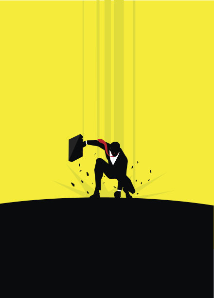 矢量超级英雄商人着陆剪影图片下载