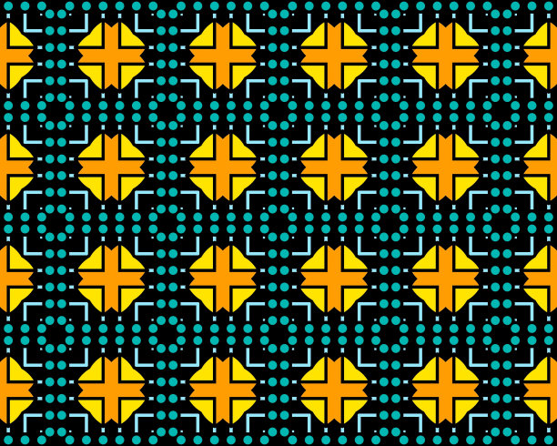 具有不同色彩形状的无缝瓷砖图案的抽象插图图片下载