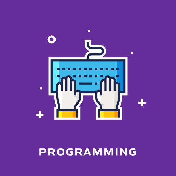 编程平面线图标，轮廓矢量符号说明。图片下载