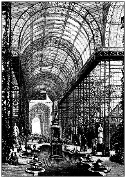 古董插图:建筑和建筑:水晶宫，西德汉姆，伦敦图片下载