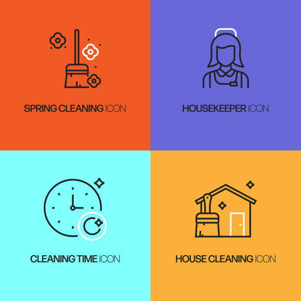 清洗相关的线条图标。向量符号说明。图片下载