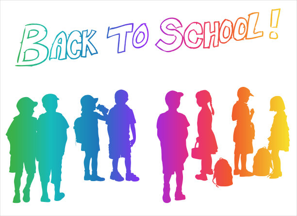 返校彩虹剪影图片下载