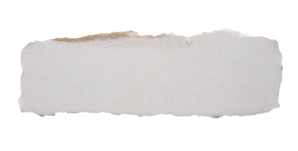 一张白纸撕成孤立的白色背景图片下载