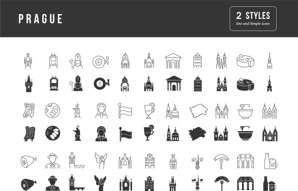 一套简单的布拉格图标图片下载