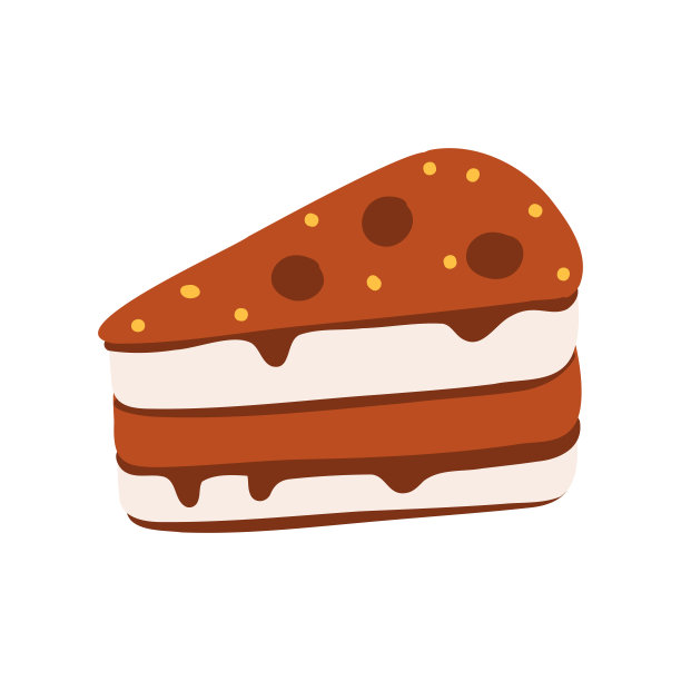 片蛋糕卡通风格图标。彩色符号矢量插图图片下载