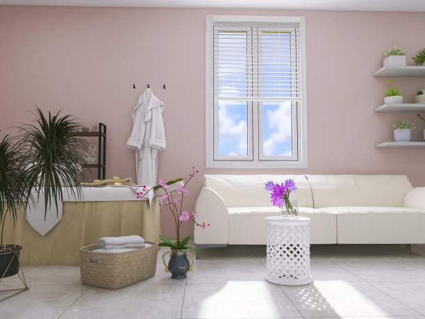 按摩室3d渲染，3d插画图片下载