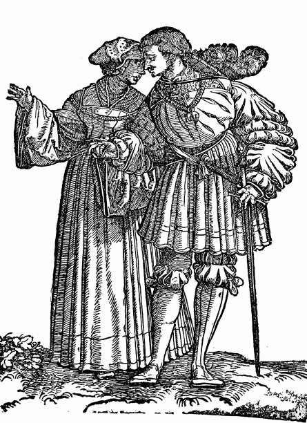 中世纪的一对白底情侣图片下载