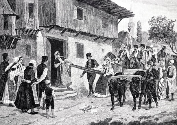 保加利亚的一种婚礼习俗图片下载