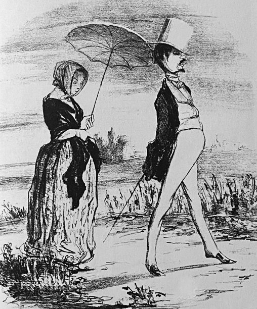 一个骄傲而勇敢的绅士走在他妻子面前图片下载