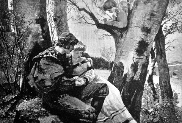 在公园里拥抱恋人——1888年图片下载