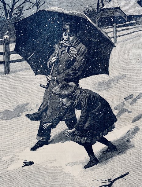 女孩在下雪的街道上发现一只死鸟图片下载