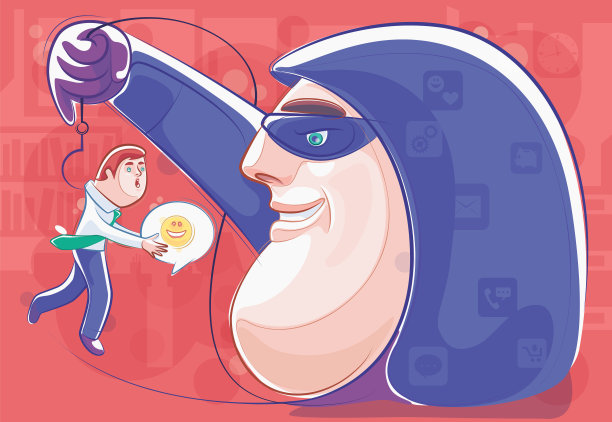 骗子抓住商人微笑的图标图片下载