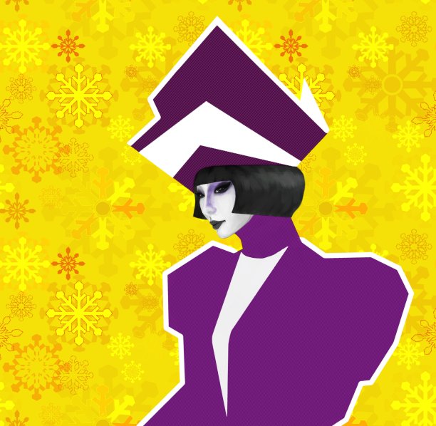 一个穿着名牌服装的时装模特的插图图片下载