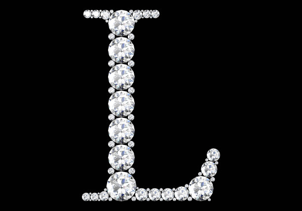 镶有宝石的钻石字母(高分辨率3D图像)图片下载