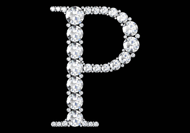 镶有宝石的钻石字母(高分辨率3D图像)图片下载