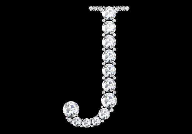 镶有宝石的钻石字母(高分辨率3D图像)图片下载