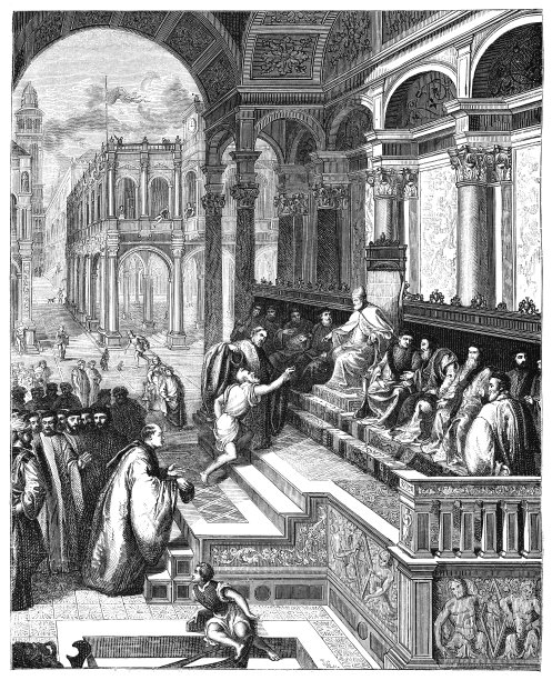 16世纪巴黎波多内的渔夫向总督格莱登尼戈赠送戒指图片下载